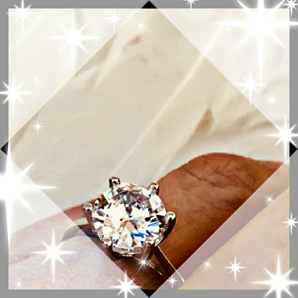 💎HP!!! 4CT! ROUND DIAMOND SOLITAIRE RING💎SZ 5,6
